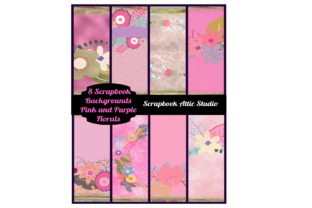 8 Pink and Purple Floral Scrapbook Pages for Versatile Creative Projects