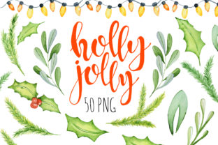 Christmas Floral Watercolor Clipart: Fresh Holiday Design