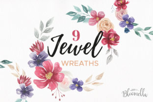 Elevating Digital Design with Jewel 9 Flower Wreaths Floral Tones