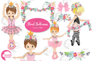 Floral Ballerinas: Elegant Clipart for Creative Projects
