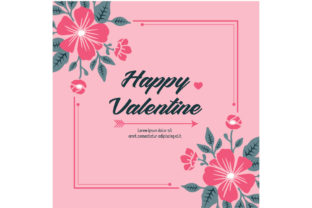 Floral Greeting Card Happy Valentine Day: Elevating Romance with Vector Illustrations
