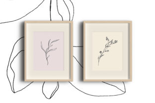 Floral Pencil Drawing One Line Art for Design