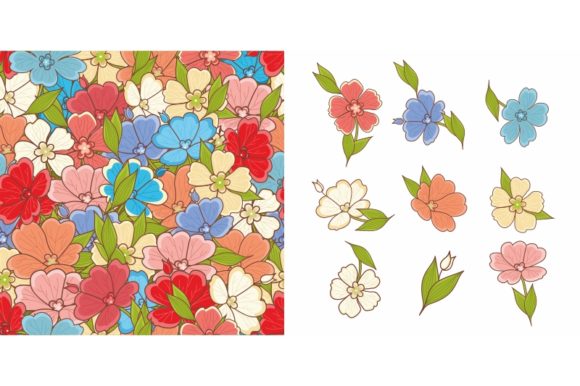 Floral Seamless Pattern: Flowers and Design Versatility for Digital and Print Projects