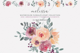 Peach Mauve Watercolor Floral Clipart: Strategic Application for Visual Identity and Design Efficiency