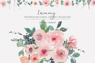 Pink Blush Watercolor Floral Clipart Set Guide