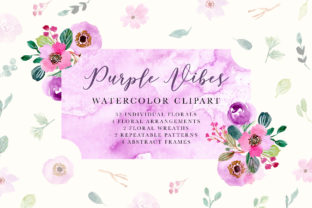 Purple Vibes Watercolor Floral Clipart: A Practical Asset Review