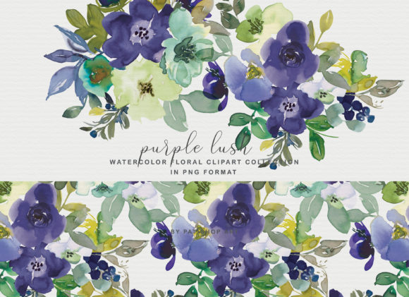 Purple Watercolor Floral Clipart Set: Creative Uses