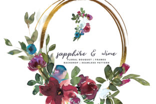 Sapphire Wine Watercolor Floral Set: A Creative Asset Guide