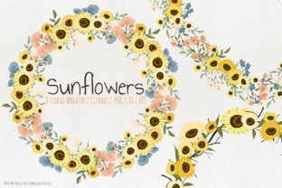 Sunflowers Floral Wreaths Vector Clipart Guide